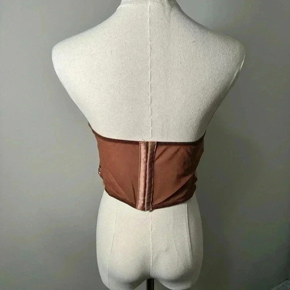 NEW brown rose bustier corset L - Picture 3 of 5